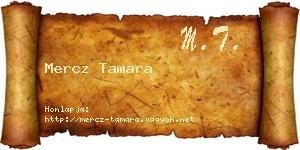 Mercz Tamara névjegykártya